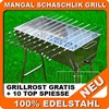 Mangal EURO LUX 100% Edelstahl Schaschlik Grill + 10 Spiesse SET