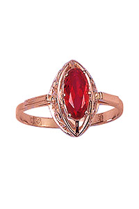 Lady ring, synthetically ruby