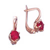 Earrings, zirkonia (red)