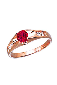 Lady ring, synthetically ruby, zirkonia, 3,5 g.