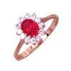 Lady ring, synthetically ruby, zirkonia
