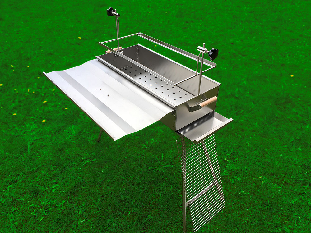 MANGAL mit Deckel 2mm Edelstahl Schaschlikgrill BBQ Holzkohlegrill