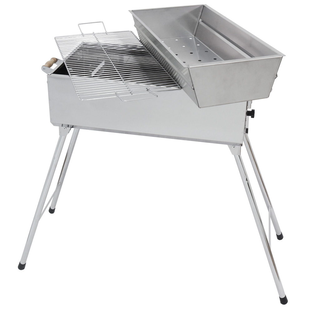 MANGAL Edelstahl MEGA Schaschlik GRILL + 10 SPIESSE + Grillrost