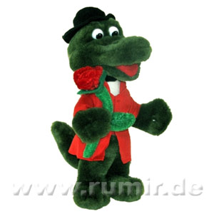 Êðîêîäèë Ãåíà ñ ðîçî÷êîé - ïî¸ò ïåñåíêó 25ñì.