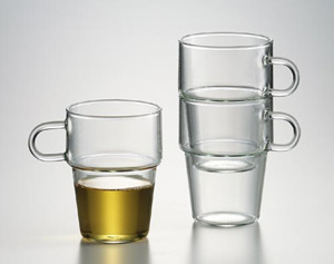 Stackable glass, with handle, 8,4 oz. (6 pieces)