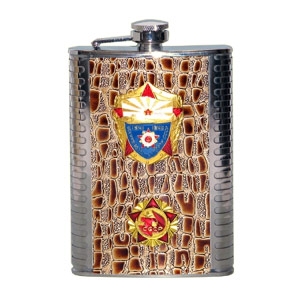 Flask - WWS + Star on leather - 250ml.