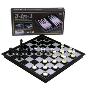 Spielesammlung - 3in1 - Schach + Dame + Backgammon