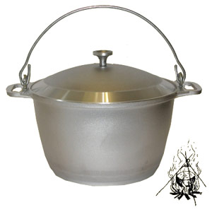 Kazan - Camping - Aluguss - 10. Liter - D 31,5cm. - H 20cm.
