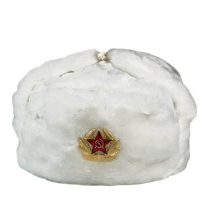 Wintermütze - Russische Armee - weiss - Ushanka