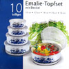 Emalie Topf-Set mit Deckel - 10in1