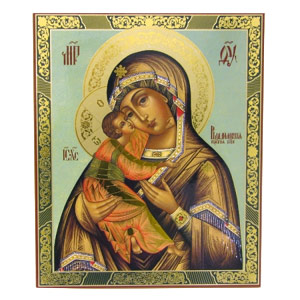 Ikone - Vladimirskaja - Doppelprägung 30x40 cm