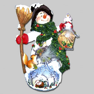 Schneemann - Beleuchtet 32.cm