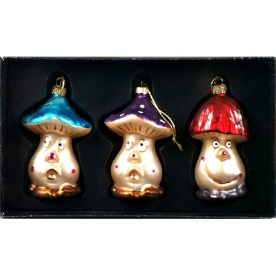 Tannenbaumschmuck - 3er-Set - Pilzchen - 9cm