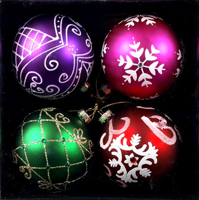 Tannenbaumschmuck - 4er-Set - Narjadnyj - 8cm