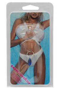 Navel ring drop, blue