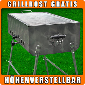 Mangal Mega DELUXE höhenverstellbar Edelstahl Schaschlik Grill