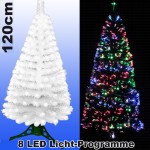 LED Weihnachtsbaum 120cm mit 8. Programmen - farbwechselnden Glasfaser Künstlicher Tannenbaum