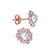 Earrings, geninue pearl, zirkonia