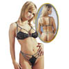 Top+String schwarz/silber S