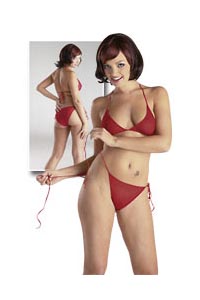 Tüllbikini rot S-L
