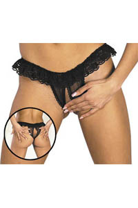 Tanga ouvert schwarz S-L
