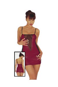 Wetlookkleid bordeaux L
