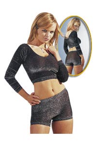 Top+Pants schwarz/silber M/L