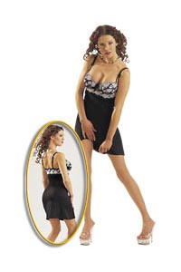 Kleid mit Stickerei sw/wei.75B