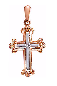 Cross pendant, zirkonia