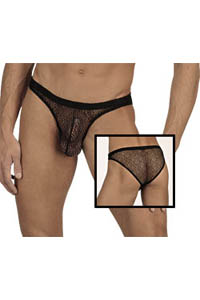 Herren Netz Slip schwarz M