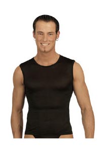 Herren Top Seide schwarz S