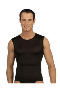 Herren Top Seide schwarz L