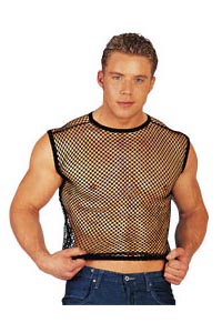 Herren Netzshirt schwarz M/L