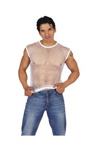 Herren Netzshirt weisslig; M/L