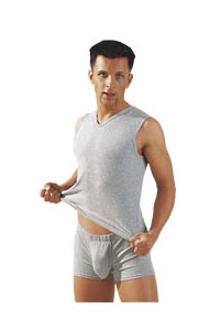 Herren V-Shirt grau S