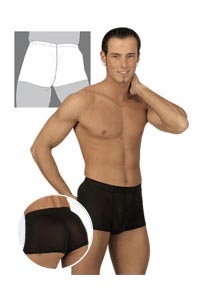 Herren Boxer Seide schwarz S
