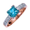 Lady ring, blue topas, zirkonia