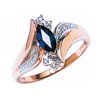 Damenring, Saphir, Diamant 0,015 Karat