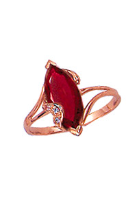 Lady ring, synthetically ruby