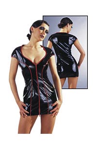 Lack Kleid schwarz/rot S