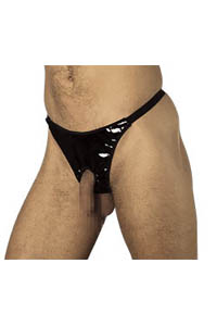 Lack Herren String schwarz S-L