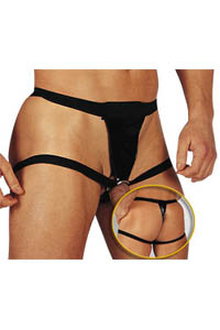 Lack Herren String schwarz M/L