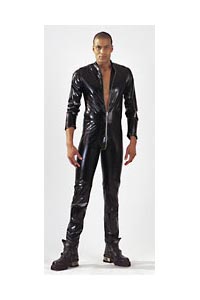 Herren Lack Overall schwarz M