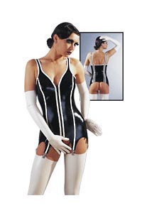 Latex Strapscorsage schwarz S