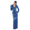 Latex Kleid metallicblau M