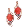 Earrings, coral