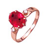 Lady ring, synthetically ruby, zirkonia