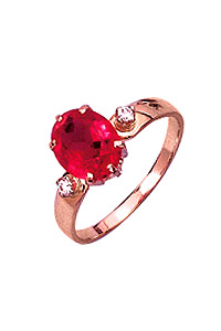 Lady ring, synthetically ruby, zirkonia