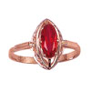 Lady ring, synthetically ruby