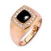 Man´s ring, onyx, zirkonia